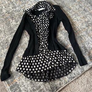 Polka Dot Black and White Women's Top